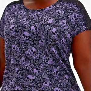 Purple and black skull shirt - Torrid - NWT - 3X - Super Soft Knits
